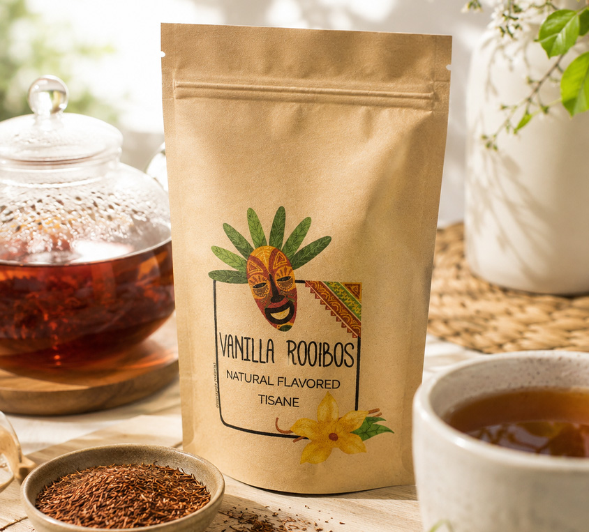 Rooibos Vanilla Leo Tea w opakowaniu doypack